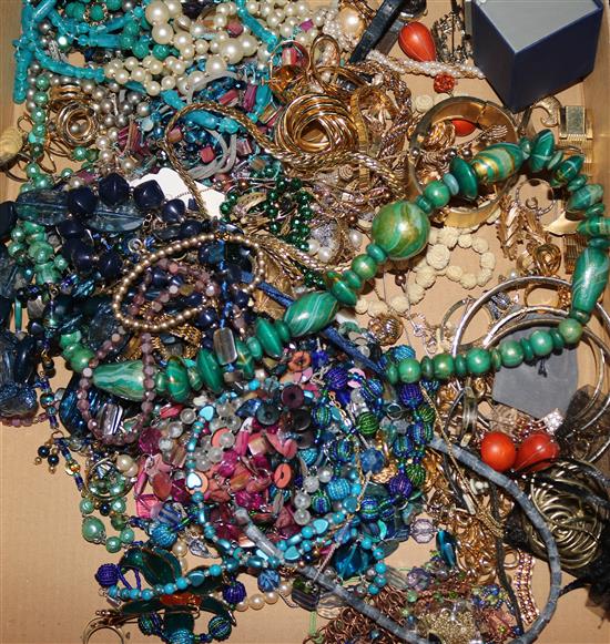 A large quantity of mixed costume jewellery.